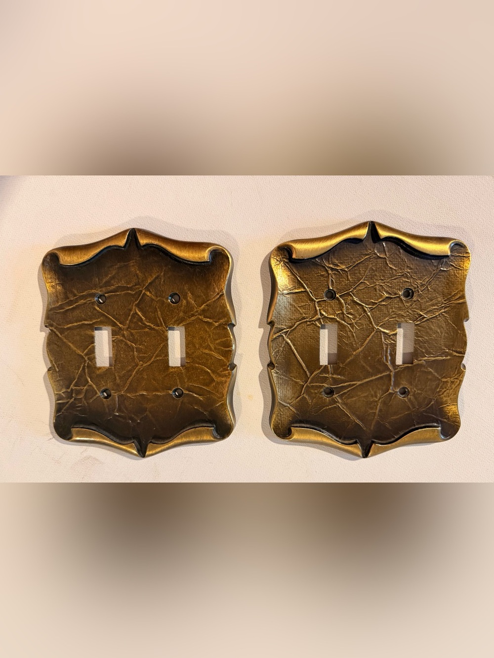 2- Vintage Amerock Carriage Antique-Style Bronze Wall Plate Covers